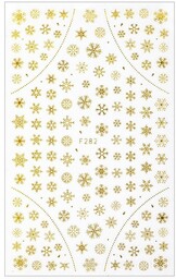 Naklejki do paznokci cienkie samoprzylepne świąteczne F282 złote