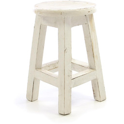 HOKER DREWNIANY 40 CM VINTAGE STOŁEK DEKORACYJNY OZDOBNY