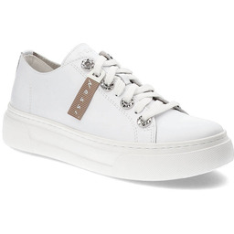 Białe Sneakersy Nessi Skórzane Półbuty Damskie