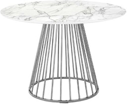 Stół GLAM MARBLE 110 - MDF, chromowana podstawa