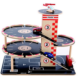 Garaż zabawka dla dzieci z drewna samochodzik Park