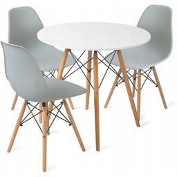 Stół 80cm+ 3 krzesła Skandynawskie