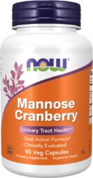 Now Foods Mannose Cranberry, D-mannoza i żurawina, 90