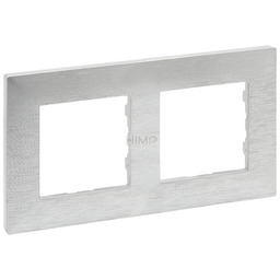 Niloe Step - Ramka Podwójna Aluminium szczotkowane Legrand