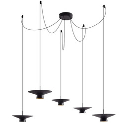 Lindby - Żyrandol LED Norvind, 10-punktowa, czarna, ściemniany