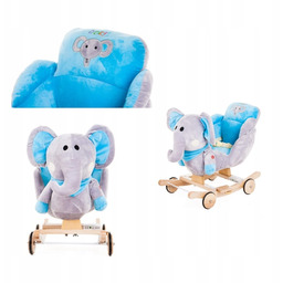 Bujak Jeździk na kołyska biegunach 2w1 Słonik Niebieski