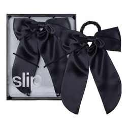 Slip Pure Silk Hair Bow - Black Gumka