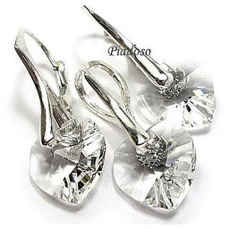 Kryształy Komplet Srebro Crystal Kolory