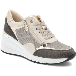 Marco Tozzi Beżowe Sneakersy Modne Obuwie Damskie