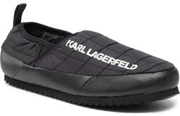 Kapcie KARL LAGERFELD KL72021 Black Synth Textile Mono