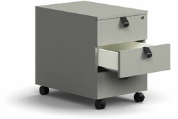 Mobilny kontenerek QBUS, 3 szuflady z uchwytami, zamykany,