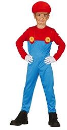 Kostium dziecięcy ''Maszynista Mario'' kombinezon + czapka-115-128cm