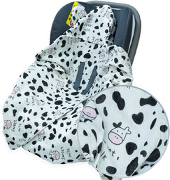 OTULACZ DO FOTELIKA NOSIDEŁKA MUŚLINOWY Z KAPTURKIEM KOCYK