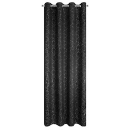 Eurofirany Zasłona 140x250 Oleta czarna srebrna gotowa
