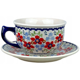 Filiżanka Duża 300ml ze Spodkiem Unikat MM-01 Ceramika