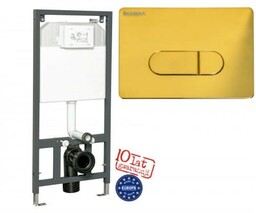 Stelaż WC podtynkowy 115-139 x53cm + przycisk złoty,