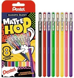 Długopis żelowy 1,0mm PENTEL MATTEHOP 8 kolorów 8szt.