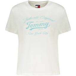 TOMMY HILFIGER DAMSKA KOSZULKA Z KRÓTKIM RĘKAWEM BIAŁA