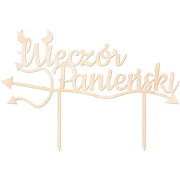 Topper drewniany na tort Wieczór Panieński - 20