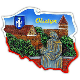 Magnes na lodówkę w kształcie Polski Olsztyn