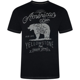 Koszulka Męska T-shirt z Nadrukiem ''YELLOWSTONE'' Czarna KAM