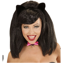 Czarna peruka kotka