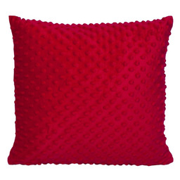 Karo Poszewka dekoracyjna 40x40 Minky czerwona 7