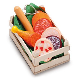 Drewniana skrzynka z przekąskami mięsnymi 28245 Erzi, zabawy