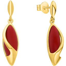 ZŁOTE KOLCZYKI SZTYFTY WKRĘTKI Z KORALEM Z KORALEM