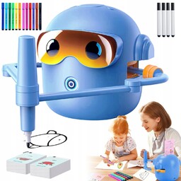 Robot Rysujący Z 100 Kartami Montessori Zabawka Edukacyjna