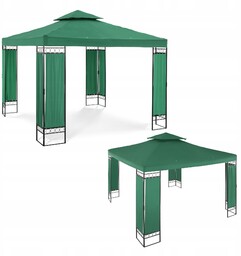 Uniprodo Pawilon ogrodowy - kwadratowy - ciemnozielony UNI_PERGOLA_3X3GF