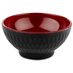 Miska ASIA PLUS, melamina, czarno - czerwona, 9.5x4.5