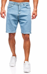 Niebieskie krótkie spodenki jeansowe męskie Denley 0630