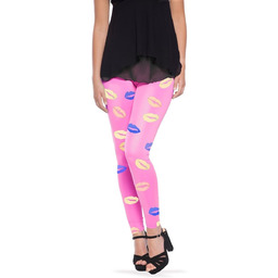 Folat 63547 Różowe legginsy wargi, różowe