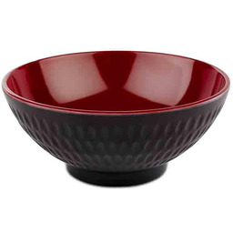 Miska ASIA PLUS, melamina, czarno - czerwona, 13x5.5