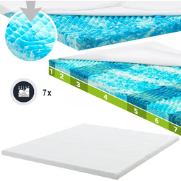 MATERAC NAWIERZCHNIOWY 180x200 7CM ORTOPEDYCZNY TOPPER 7STREF MEMORY