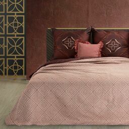 Eurofirany Narzuta dekoracyjna 220x240 Morocco ceglasta z makosatyny