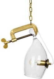 Lampa designerska wisząca VICE mosiądz - metal, szkło