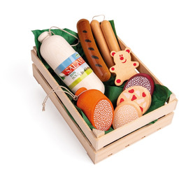 Drewniana skrzynka z kiełbaskami 28140 Erzi, zabawy