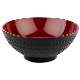Miska ASIA PLUS, melamina, czarno - czerwona, 16x7