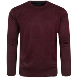 Wełniany Sweter U-Neck - HOVARD - Bordowy SWKOWhvrd501uBORDOmelanj