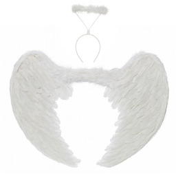 Zestaw skrzydła anioła białe 80 x 60 cm