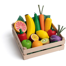 Drewniana skrzynka z warzywami i owocami 28219 Erzi,