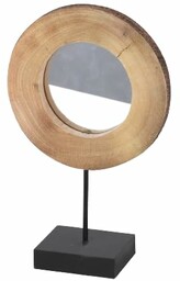 NATURAL LIVING" okrągłe lusterko drewniane z metalową nogą