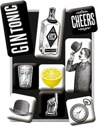 Nostalgic-Art Magnesy na lodówkę w stylu retro Gin