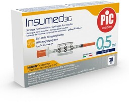PIC Insumed Jednorazowe strzykawki do insuliny 0,5ml 31G