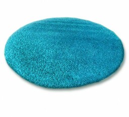 DYWAN koło SHAGGY 5cm turkus koło 100 cm
