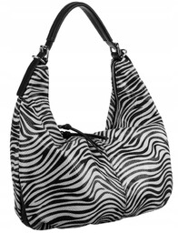 Miękka torebka Bestini 20098 zebra biała