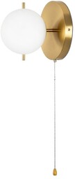 ORO lampa ścienna złota, biała kula z włącznikiem