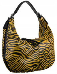 Miękka torebka Bestini zebra żółta 20098